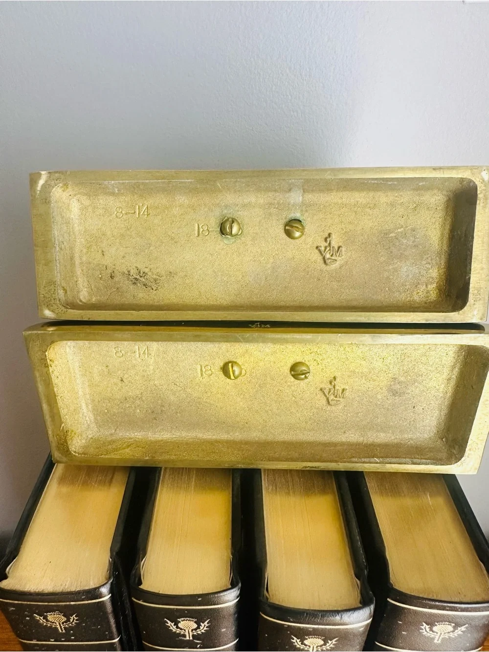 🦅 Vintage Virginia Metalcrafters Solid Brass Eagle Bookends – Model 8-14